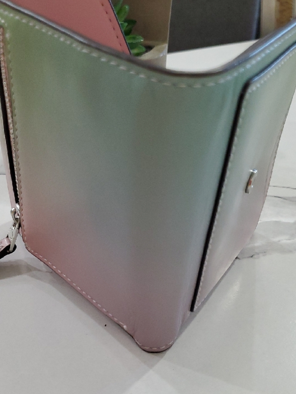 Coach Ombre Leather Wyn Small Wallet in the Pale Pistachio Multi colorway💗💙💚 - Picture 16 of 16